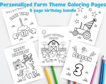 Farm Birthday Coloring Pages, Personalized Birthday Coloring Pages