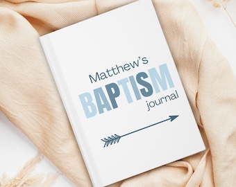 Custom Baptism Journal, Personalized Boys Journal, LDS Baptism Gift