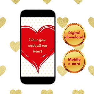 Digital Romantic Card Mobile E-card For Lovers Electronic Love Message Note