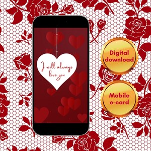 Digital Romantic Card Mobile E-card For Lovers Electronic Love Message Note