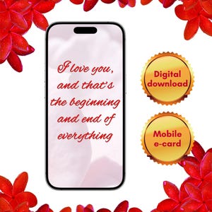 Tarjeta romántica digital Te amo Tarjeta electrónica móvil para amantes Mensaje de amor electrónico