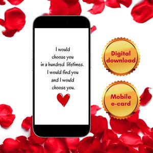 Digital Romantic Card Mobile E-card For Lovers Electronic Love Message Note