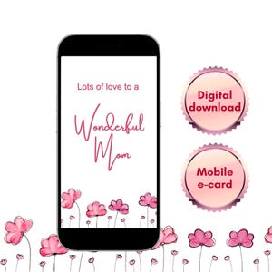 Tarjeta digital del Día de la Madre, tarjeta electrónica móvil para mamá de EE. UU. y mamá del Reino Unido, nota de mensaje electrónico