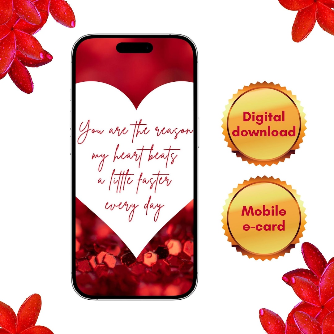 Digital Romantic Valentines Card You Are the Reason Mobile E-card for ...
