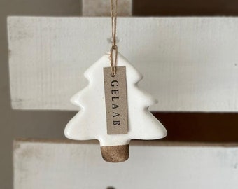 Handmade Ceramic Tree Ornament - Natural Elegance for the Holidays