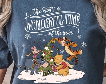 winnie the pooh christmas shirt, pooh and friends christmas shirt, winnie the pooh christmas, disney christmas shirt, comfort colors,132035