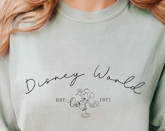Disney World Est 1971 Shirt, Comfort Colors Disney Shirt, Disneyworld Shirt, Disney Characters Vacation Shirt, Disney Friends Shirt, 131135