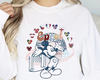 Mickey Mouse Epcot Shirt, Vintage Epcot Shirt, Vintage Disney Shirt, Mickey Mouse Shirt, Disney Family Shirts, Comfort Colors Shirt, 130994