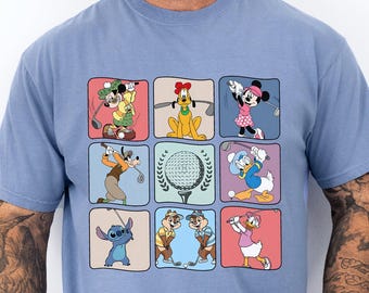 Disney Mickey and Friends Golf Shirt, Comfort Colors, Retro Disney Sport Shirt, Disney Mickey Minnie Golf Shirt, Disney Sports Shirt, 133283