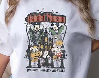 Vintage Disney Haunted Mansion Shirt, Welcome Foolish Mortals Shirt,Mickey's Not So Scary Party, Disney Halloween Tee, Comfort Colors,133536