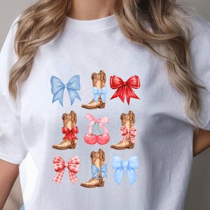 Coquette Cowboy Shirt, Western Cowgirl Shirt, Country Girl Shirt, Cowboy Boots Shirt, Cowgirl Shirt, Bow Shirt, Comfort Colors Shirt, 133308