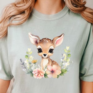 Disney Bambi Shirt, Comfort Colors Shirt, Disney Bambi Deer Tee, Bambi Birthday Gift Shirt,Disneyland Trip Shirt, Disney Flower Shirt,133270
