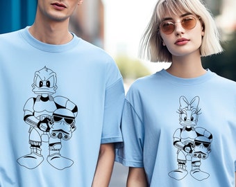 Camiseta de Star Wars, camiseta de Disney Star Wars, camiseta del Pato Daisy, camiseta del Pato Donald, Donald Star Wars, Daisy Star Wars, personajes de Disney, 131146