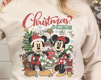 Disney Christmas shirt, Mickey and friends christmas sweatshirt, christmas on main street shirt, disney friends christmas shirt, 132330