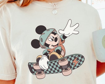 Mickey Skateboard Shirt, Mickey Shirt, Mickey Disney Shirt, Disney Shirt, Disney Skateboard Shirt, Mickey Skateboarding Shirt, 131133