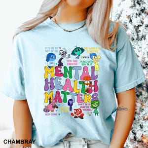 inside out, inside out mental health matters, pixar inside out 2 movie shirt, inside out shirt, inside out characters, comfort colors,132339