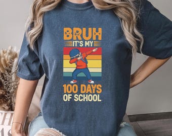 Dabbing 100 Days Of School Shirt, Comfort Colors, 100th Day Of School Celebration Shirt, Funny Student Dab Shirt, School Shirt 134371