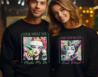 Christmas Disney Princesses Sweatshirt, Ariel Cinderella Aurora Evil Queen Maleficent Hoodie, Disney Princess Christmas Crewneck 134347