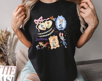Coquette Watercolor Zootopia Shirt, Comfort Colors, Judy Hopps Nick Wilde Shirt,Welcome To Zootopia Disney Shirt, Locket Zootopia Tee,133854