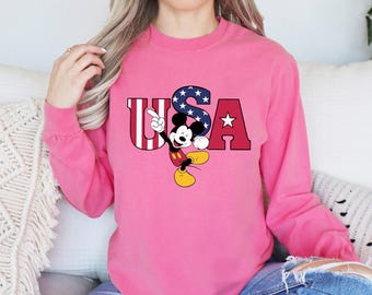 Mickey Happy 4th of July Shirt, Comfort Colors Shirt, Mickey USA Shirt, 4th of July Disney Tee, 4th Of July Patriotic Shirt, 132956