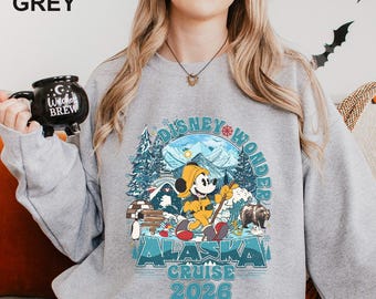 Disney Alaska Cruise 2025 Sweatshirt, Family Cruise Matching Sweatshirt, Wonder Cruise Trip Hoodie, Mickey And Friends Alaska Cruise 134397
