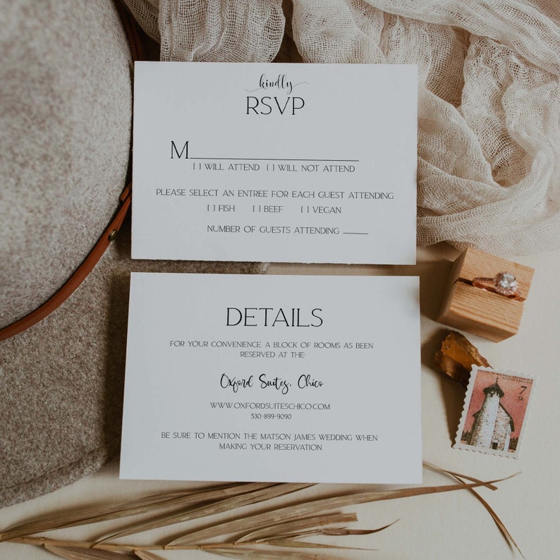 Wedding Invitation Template Suite DIY. Modern Wedding Invite. Wedding Invitation. Modern. Minimalist. image 3