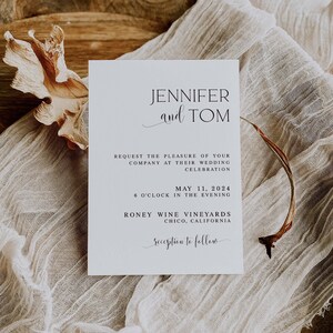 Wedding Invitation Template Suite DIY. Modern Wedding Invite. Wedding Invitation. Modern. Minimalist. image 2