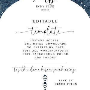 Wedding Set Template Invitation, RSVP, & Details. Rustic Wedding. Boho/Bohemian. DIY. Printable, Editable. Floral. Feathers. image 7