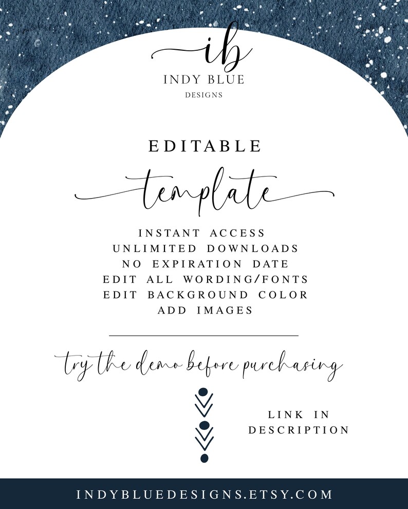 Wedding Set Template Invitation, RSVP, & Details. Rustic Wedding. Boho/Bohemian. DIY. Printable, Editable. Floral. Feathers. image 7