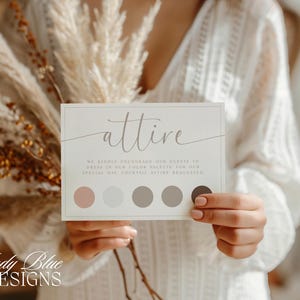 Modern Wedding Color Palette Card Custom Dress Code Card Template DIY Color Insert Card Rustic Boho Printable Dress Code Digital Download