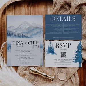 Wedding Set Template Invitation, RSVP, & Details. Rustic Wedding. Boho/Bohemian. DIY. Printable, Editable. Floral. Feathers. image 5