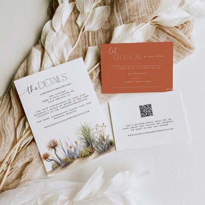 Wedding Invitation Template Suite DIY. Rustic Wedding Invite. Wedding Invitation. Desert. Wildflower. Nature. Minimalist. Cactus Flowers. image 3