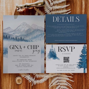 Wedding Set Template Invitation, RSVP, & Details. Rustic Wedding. Boho/Bohemian. DIY. Printable, Editable. Floral. Feathers. image 6