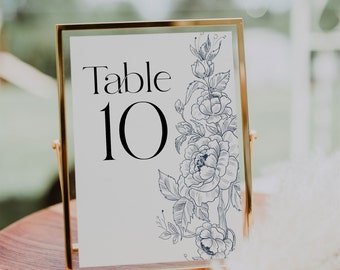 Table Number Template.  Minimalist Wedding Table Number. Editable.  Printable.  Modern.  Boho/Bohemian.  Rustic.  Simple Table Number.