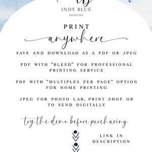 Wedding Set Template Invitation, RSVP, & Details. Rustic Wedding. Boho/Bohemian. DIY. Printable, Editable. Floral. Feathers. image 8