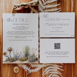 Wedding Invitation Template Suite DIY. Rustic Wedding Invite. Wedding Invitation. Desert. Wildflower. Nature. Minimalist. Cactus Flowers. image 6