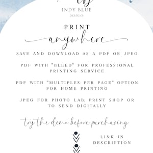 Vintage Floral Wedding Invitation Template Set, DIY Wedding Printable Invite, Modern Invite, Editable Wedding Invite, DIY QR Code Invite image 8