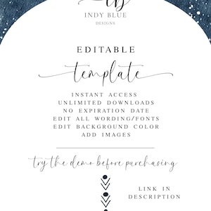 Lighthouse Wedding Invitation Template Set, Watercolor Wedding Printable Invitation, QR Code Watercolor Invitation, DIY Wedding Invite Card image 6