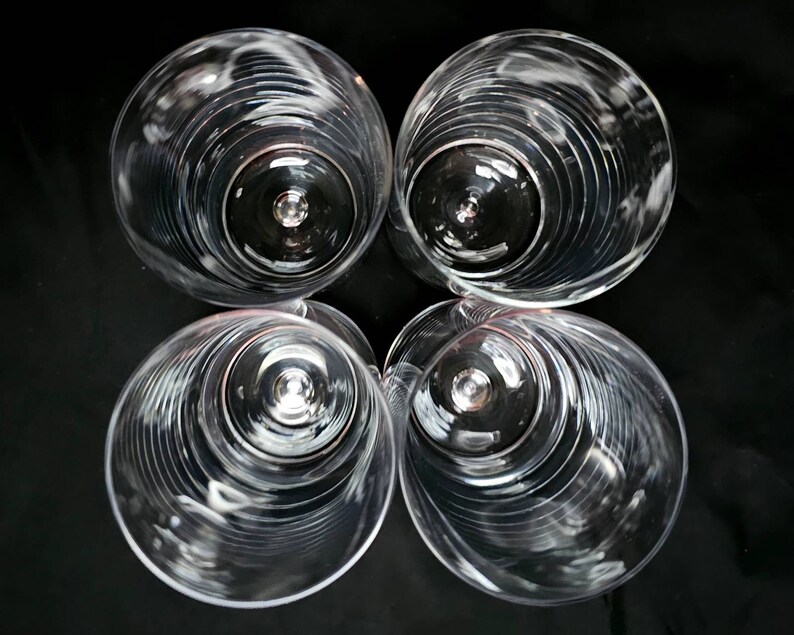 Set of 4 Highball Crystal Glasses With Rising Bubble Heavy Bottom Etsy