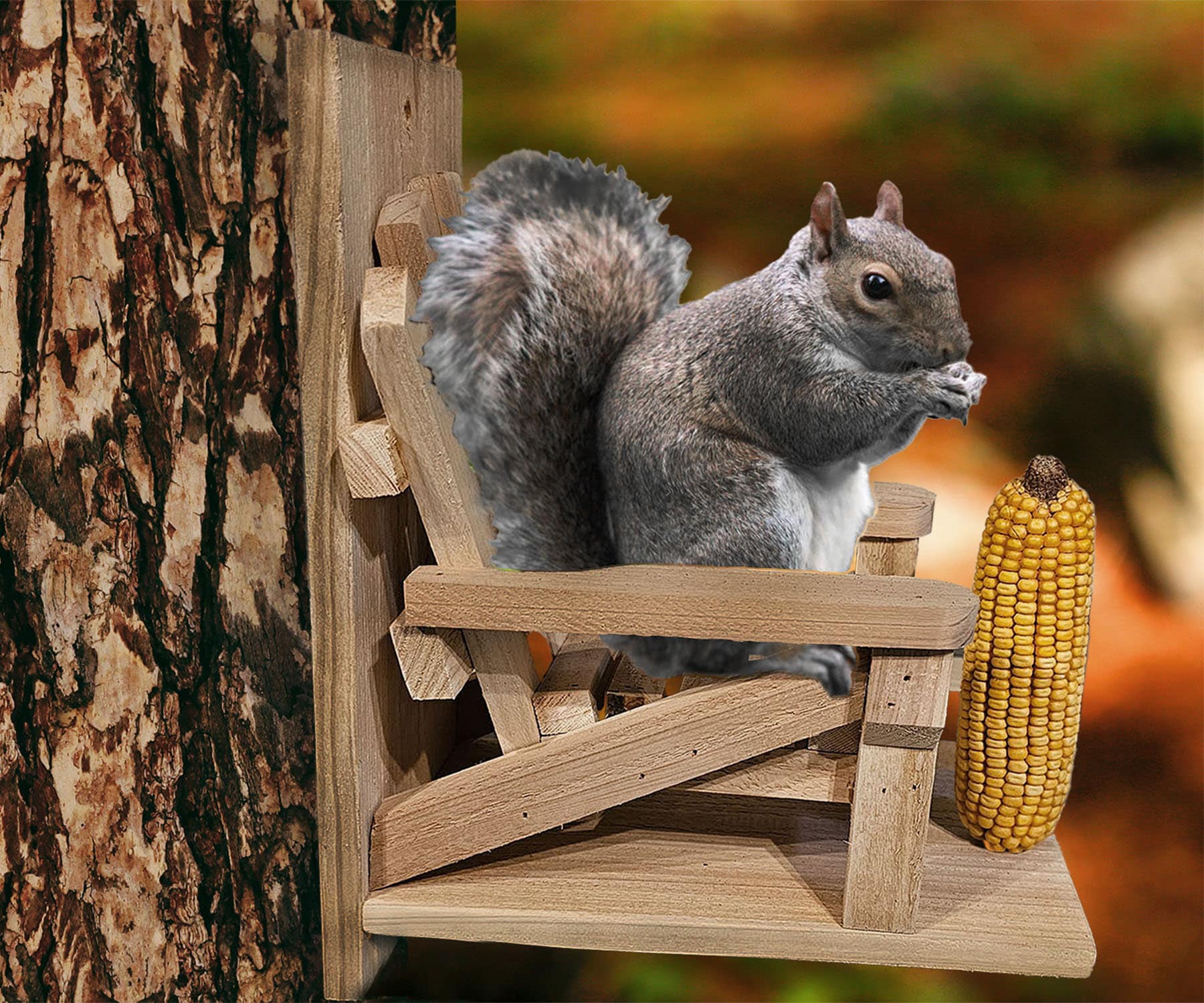 Adirondack Chair Squirrel Feeder Tetterton Handcrafted Etsy