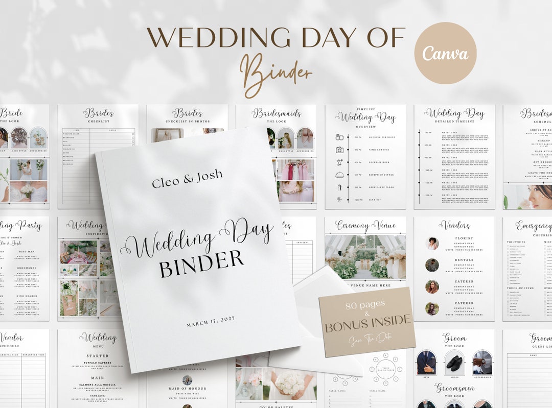 Wedding Day Binder Template Wedding Planner Wedding Etsy Wedding Day Binder Template Wedding Planner Wedding Etsy