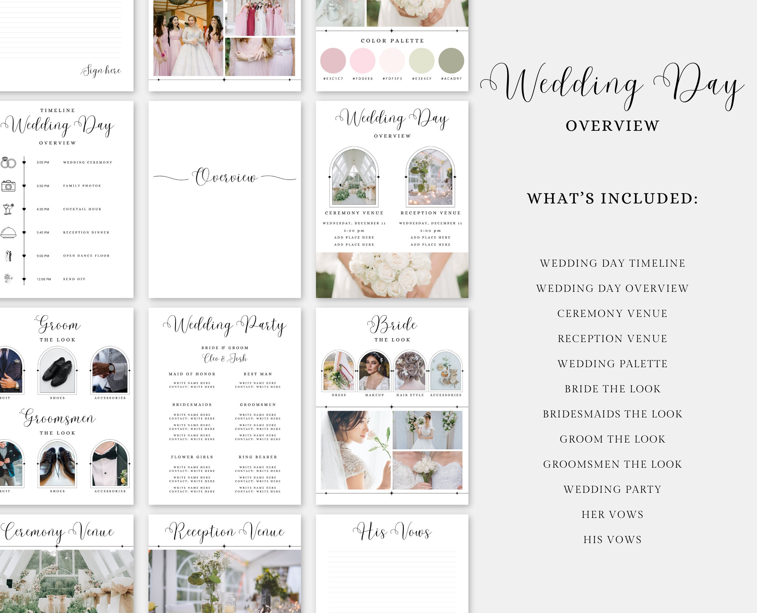 Wedding Day Binder Template Wedding Planner Wedding - Etsy