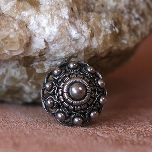 Niederländische große Zeeuwse Knop Brosche Sterling Silber Holländischer Knoten