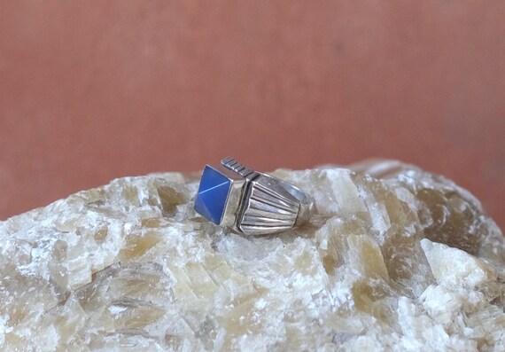 Middle Eastern style blue chalcedony pyramid ster… - image 4