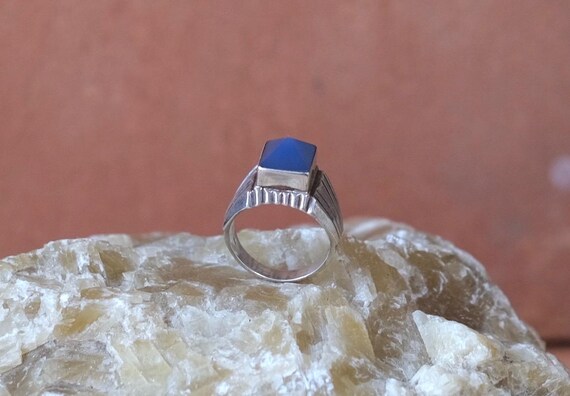 Middle Eastern style blue chalcedony pyramid ster… - image 1