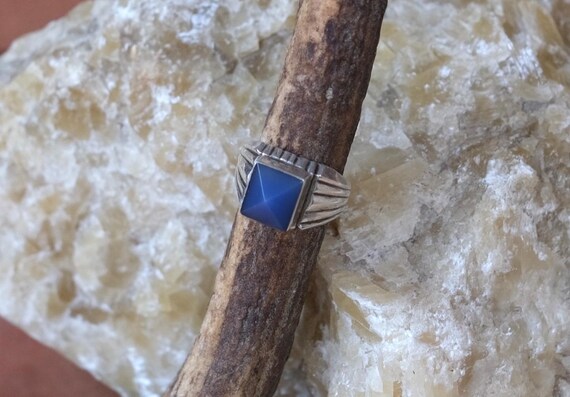 Middle Eastern style blue chalcedony pyramid ster… - image 6