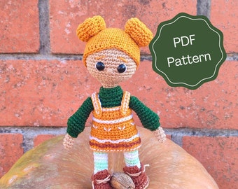 Pumpkin Girl Amigurumi Crochet Pattern