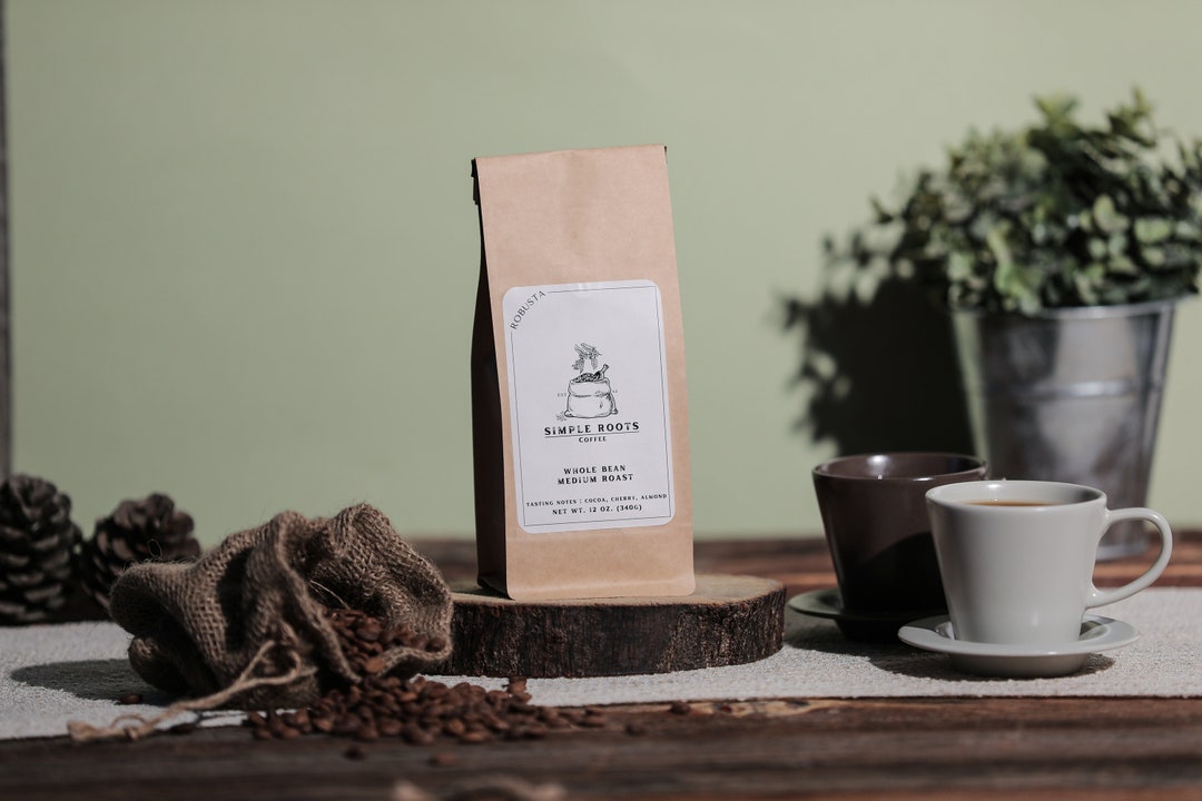 Indian Robusta Coffee Beans: Medium Roast, Cocoa Cherry Almond Notes - Etsy