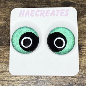 Hand-Painted Safety Sinker Eyes Sparkle Green