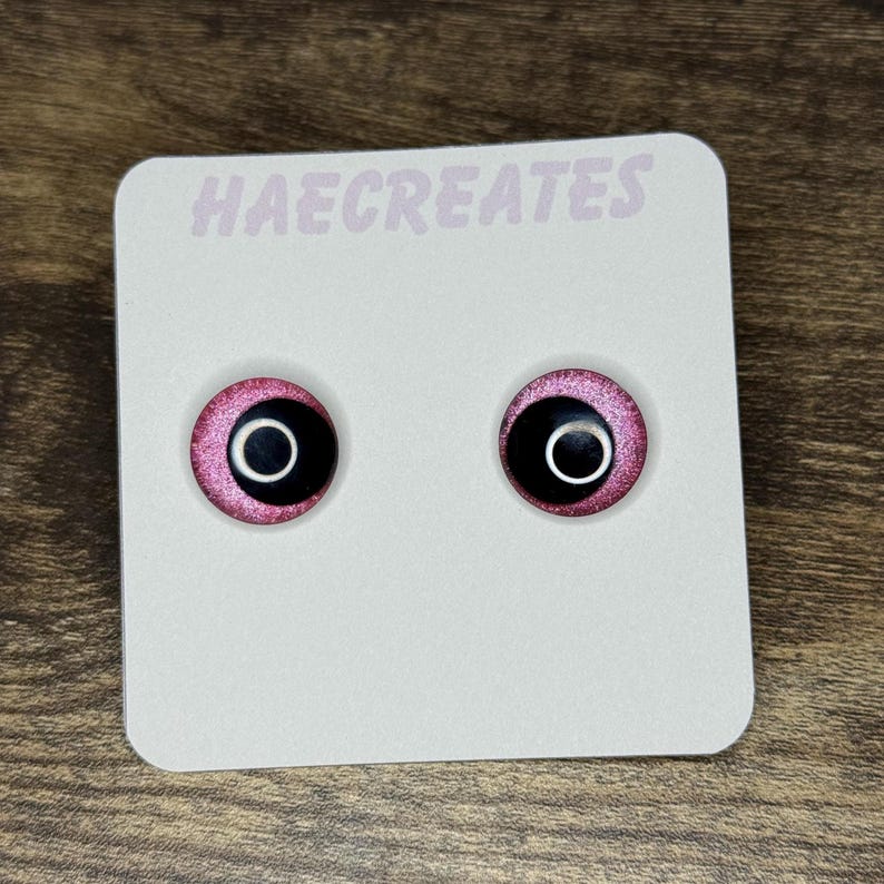 Hand-Painted Safety Sinker Eyes Hot Pink